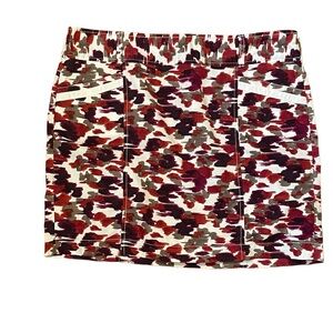 Loft multi colored straight skirt, purple/red/white,‎ size 14 petite